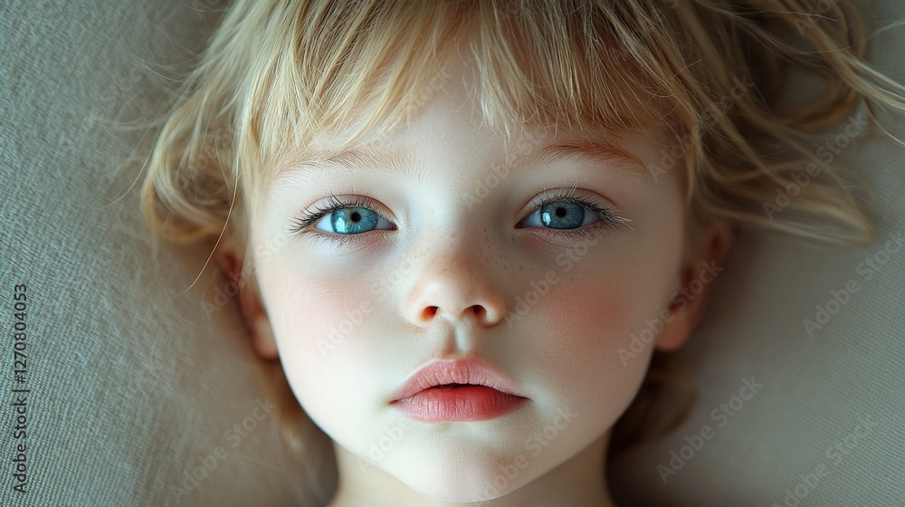 Enchanting Portrait of a Young Girl with Striking Blue Eyes Enchanting Portrait of a Young Girl with Striking Blue Eyes