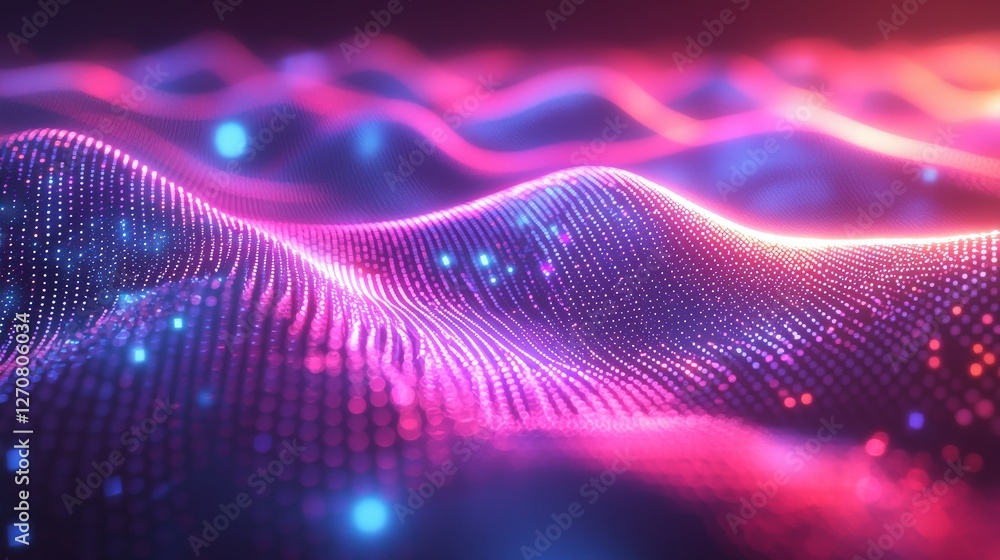Abstract Background with Neon Organic Spectrum Effects Concept. Vibrant Waves of Light in Abstract Digital Landscape of Energy Abstract Background with Neon Organic Spectrum Effects Concept. Vibrant Waves of Light in Abstract Digital Landscape of Energy