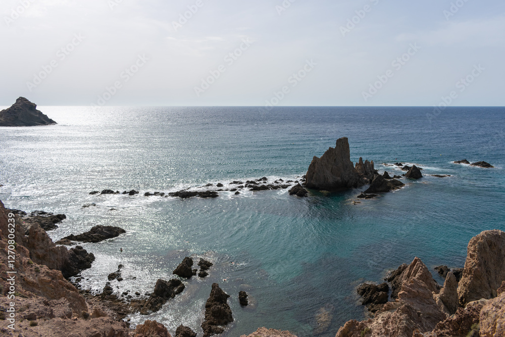 beautiful volvanic cliff on the sea coast, the mermaids in Spain beautiful volvanic cliff on the sea coast, the mermaids in Spain