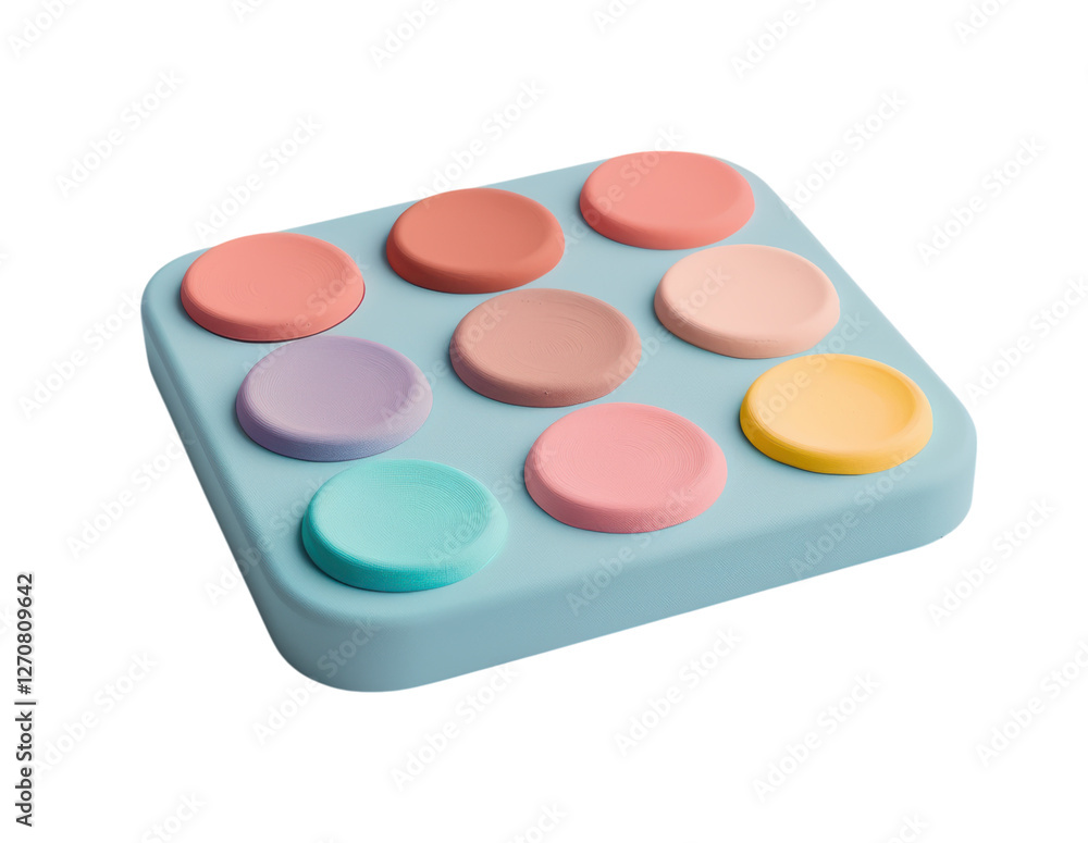 Colorful cosmetic palette on a blue base Colorful cosmetic palette on a blue base