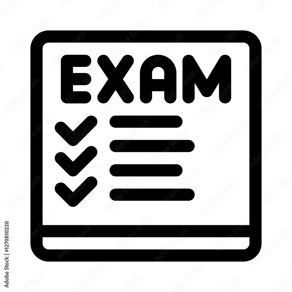 Exam Paper with Checkmarks line icon Exam Paper with Checkmarks line icon