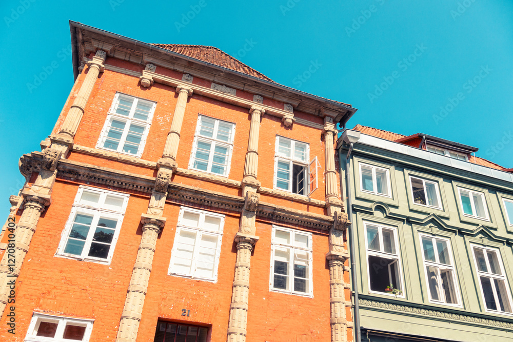 Historic buildings by L�nertor in the old city of L�neburg, Germany Historic buildings by L�nertor in the old city of L�neburg, Germany