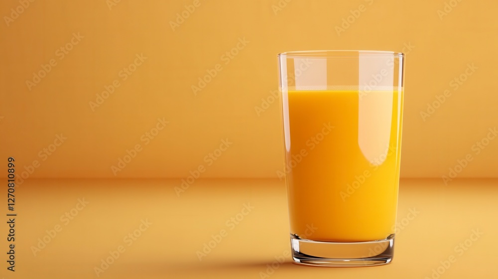 Minimalist Presentation of Fresh Atemoya Juice in Glass on Yellow Backdrop Minimalist Presentation of Fresh Atemoya Juice in Glass on Yellow Backdrop