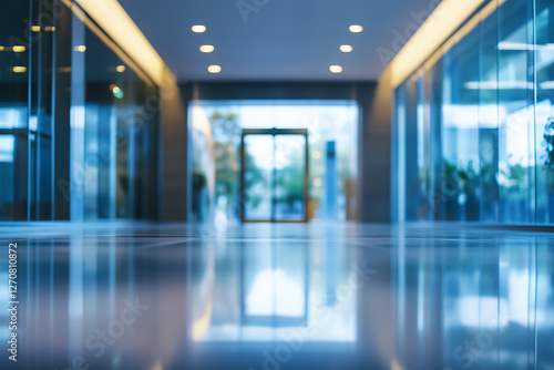 Wallpaper Mural Blurred Office Lobby Entrance – Modern Business Building Background Torontodigital.ca