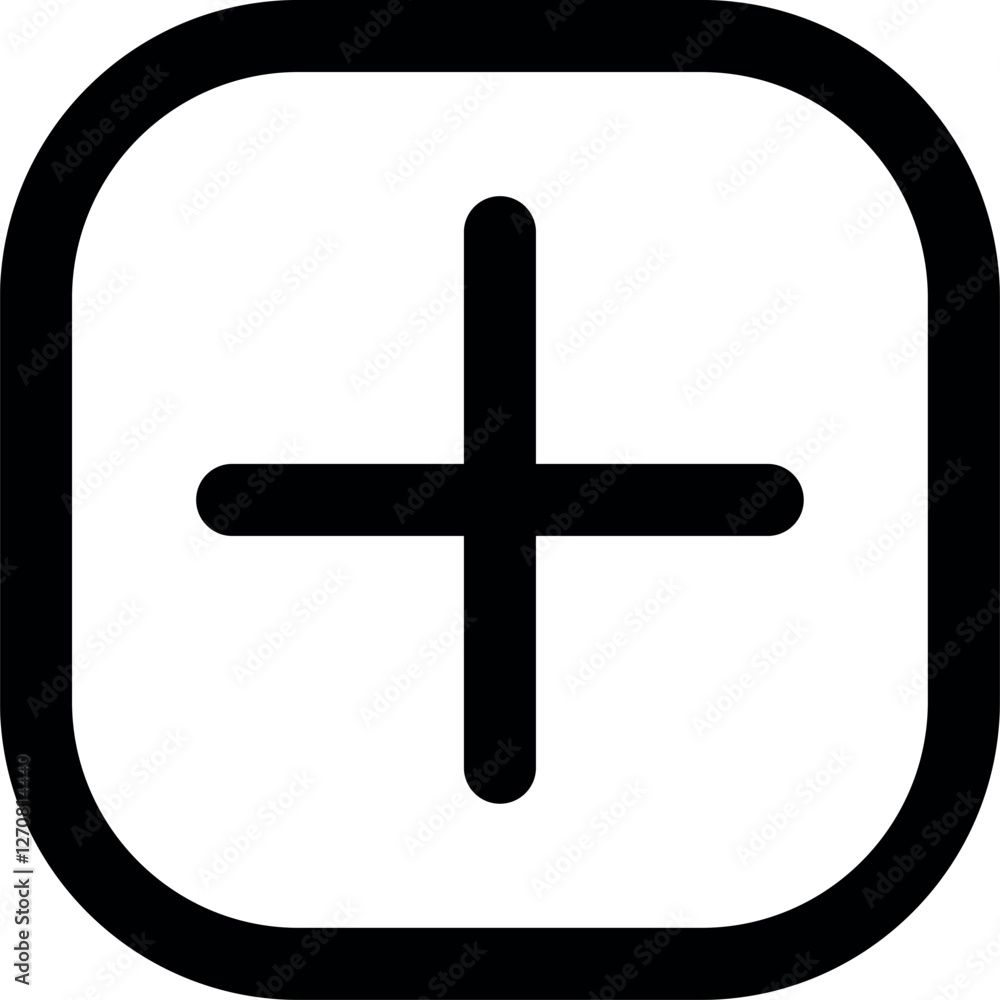 Obraz premium Add, new, plus icon symbol - create icons, more button in filled, thin line, outline and stroke style for apps and website. Vector icons