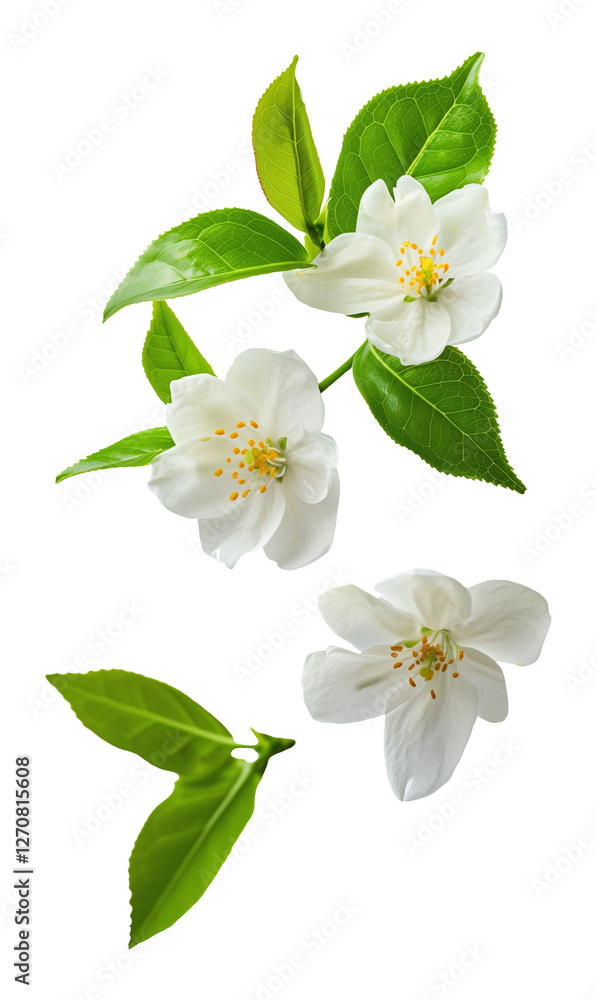 Obraz premium white flowers on white background