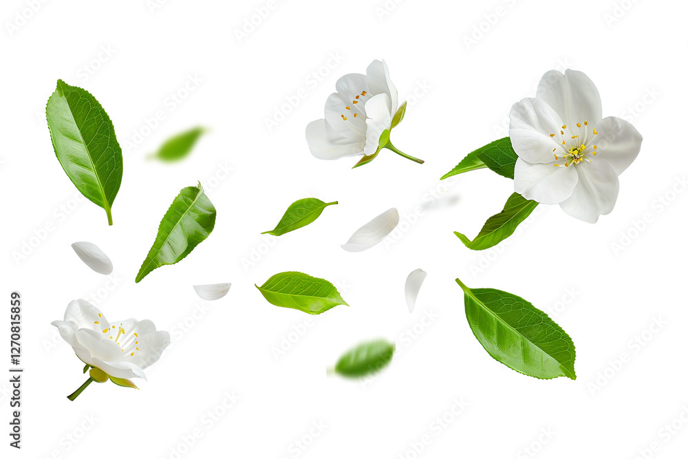 Obraz premium White spring flowers isolated on white
