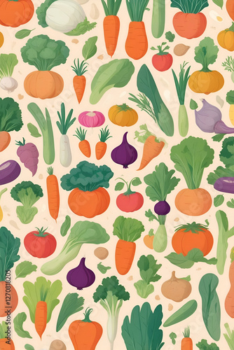 seamless background with vegetables
