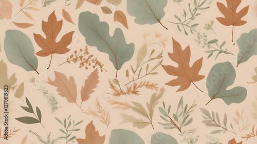 seamless background with leaves