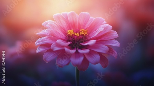 Beautiful pink flower blooming with soft focus background during sunny afternoon