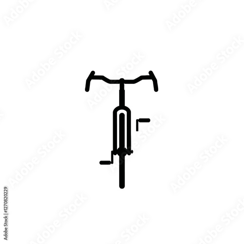 Minimalistic Black and White Bicycle Icon Illustration From Front View