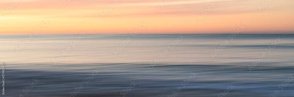 Abstract seascape at dawn in Menton, C�te d'Azur, France with blurred water and sky. Abstract seascape at dawn in Menton, C�te d'Azur, France with blurred water and sky.