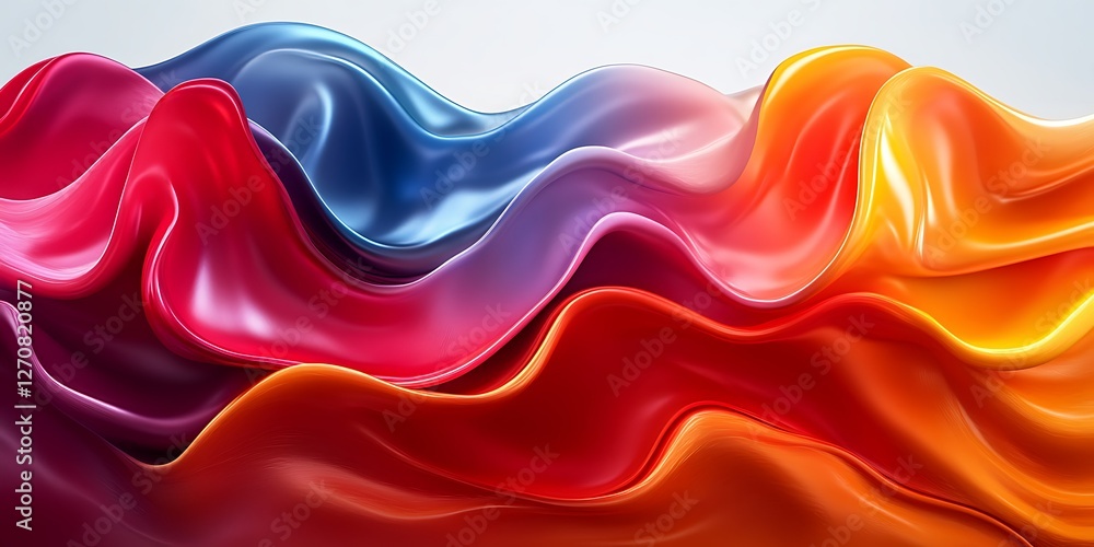 Fototapeta premium Abstract colorful fabric waves (1)