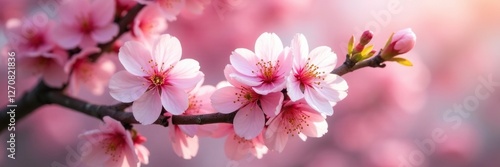 Pastel pink flowers adorn the branches of a plum tree, flowers, pink, colorful