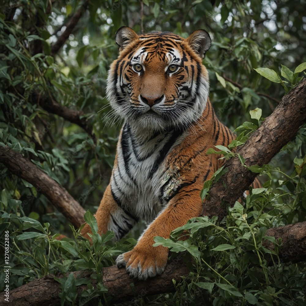 Obraz premium What if tigers could camouflage like chameleons?