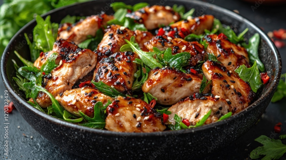 Delicious Grilled Chicken Salad with Spinach and Sesame Dressing Delicious Grilled Chicken Salad with Spinach and Sesame Dressing