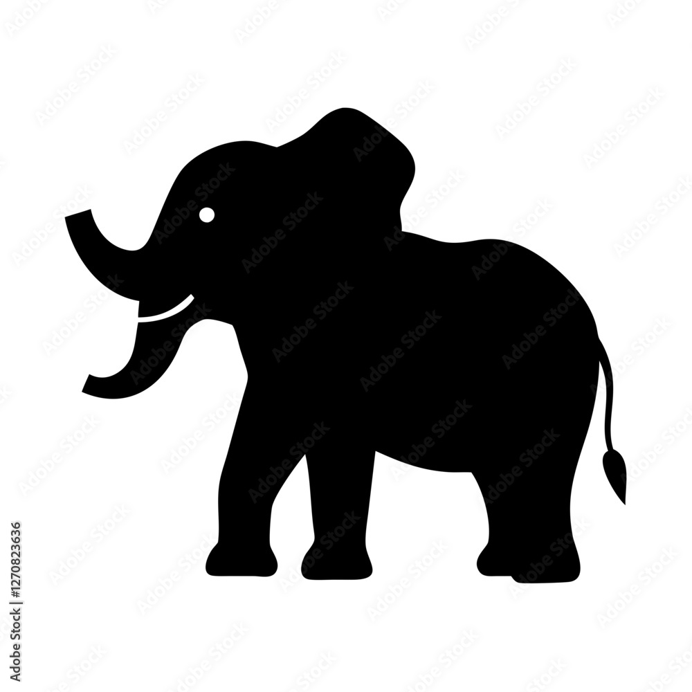 Majestic Elephant Icon: African and Asian Elephant Design Majestic Elephant Icon: African and Asian Elephant Design