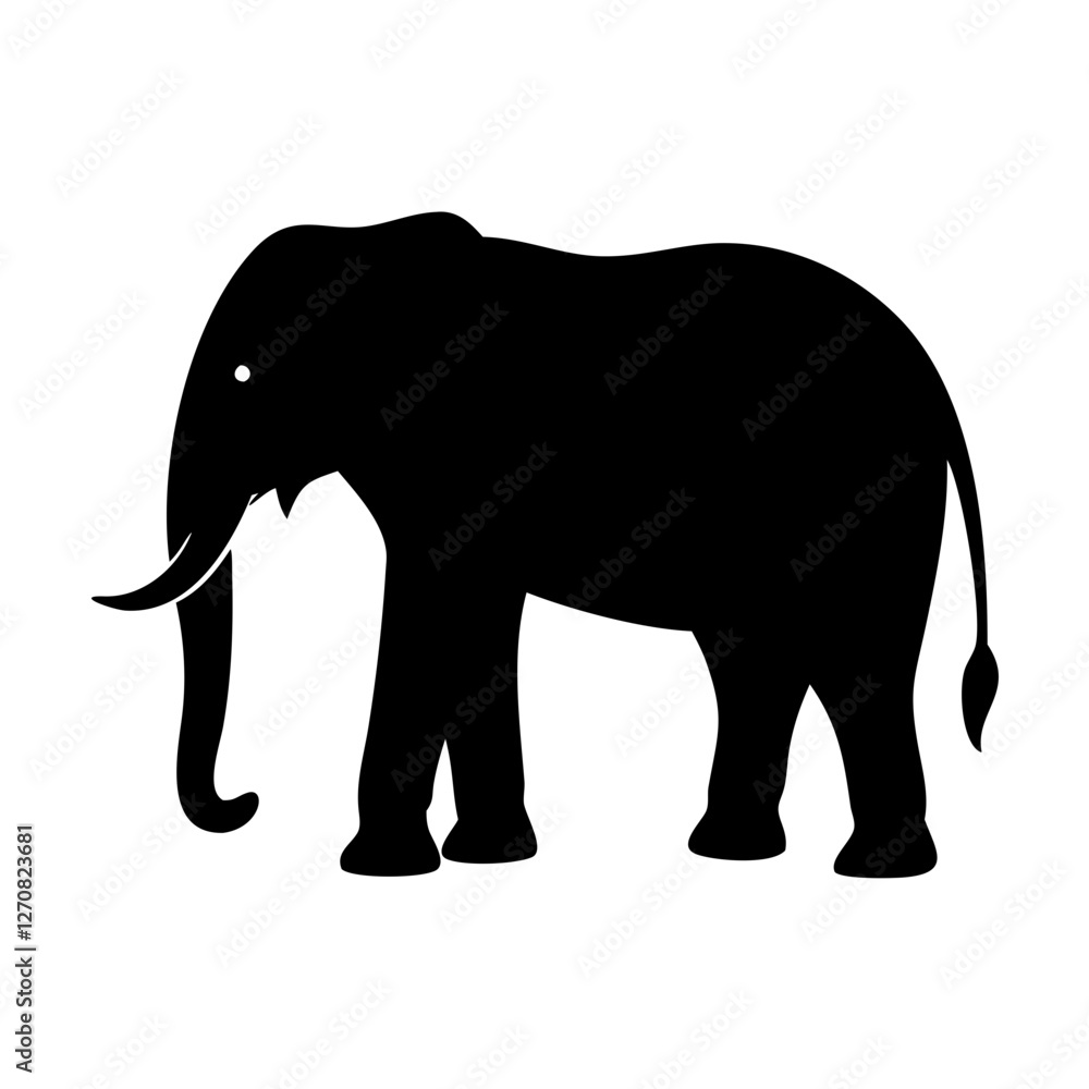 Fototapeta premium Majestic Elephant Icon: African and Asian Elephant Design