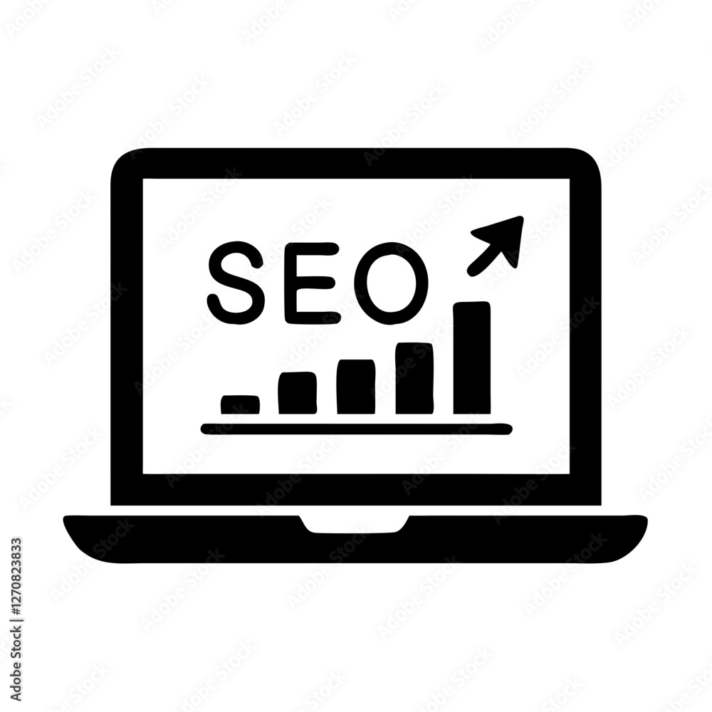 SEO Growth Vector: Digital Marketing and Analytics Icon SEO Growth Vector: Digital Marketing and Analytics Icon