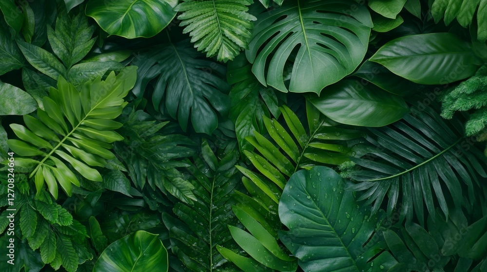 custom made wallpaper toronto digitalLush green foliage showcasing a variety of tropical leaves in a dense, vibrant arrangement