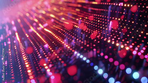 Wallpaper Mural Abstract visualization of colorful light particles flowing through a digital space, creating a vibrant atmosphere Torontodigital.ca