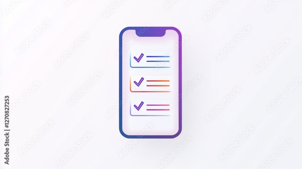 Completed tasks on phone;checklist app;white background; productivity Completed tasks on phone;checklist app;white background; productivity