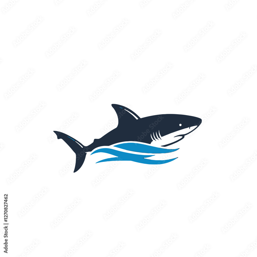 Fototapeta premium Stylized Shark Illustration Representing Strength and Motion in Oceanic Graphics