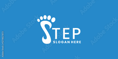 Foot Logo, Footprint Step Logotype Lettering, Abstract S Letter Symbol