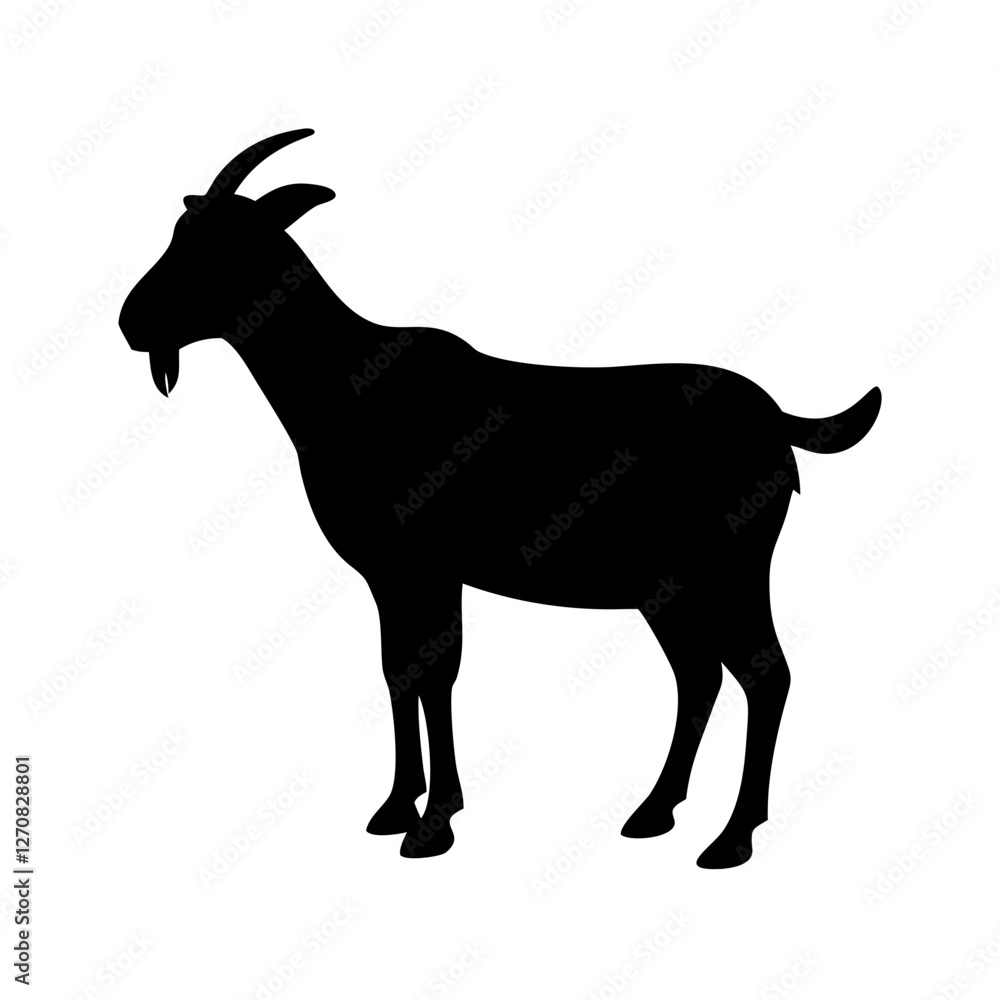 Fototapeta premium High-Quality Black Goat Silhouette for Designers