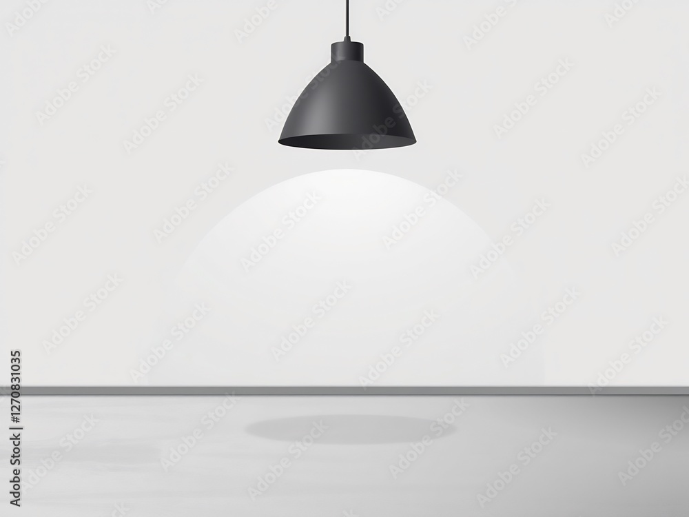 Stylish dark lamp casts soft light minimalist room. AI Generated Stylish dark lamp casts soft light minimalist room. AI Generated