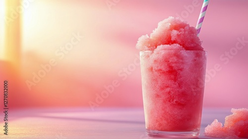 Refreshing frozen cocktail served in a vibrant setting with a tropical vibe d...
