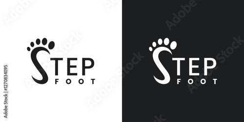 Foot Logo, Footprint Step Logotype Lettering, Abstract S Letter Symbol