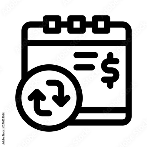 Recurring payments line icon photo