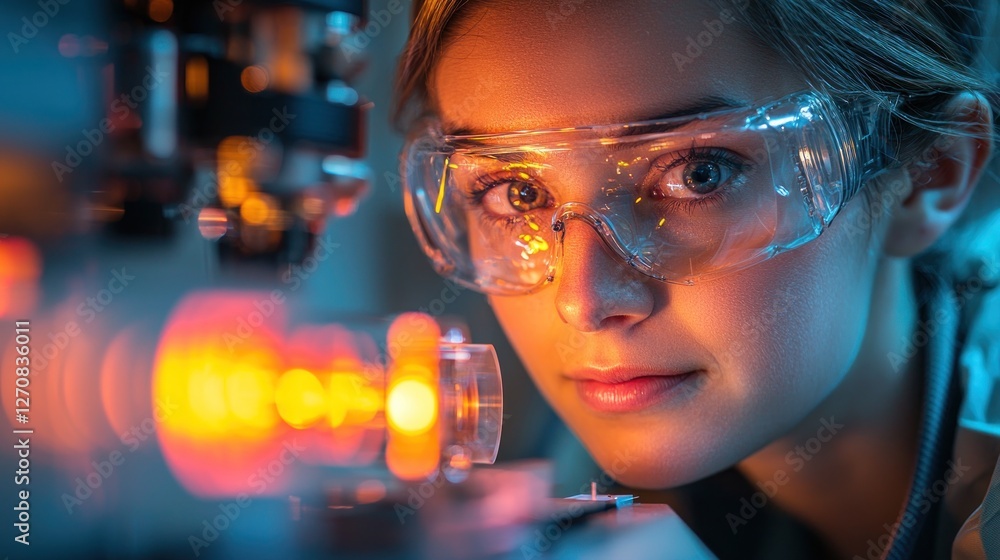 Focused scientist analyzing data with equipment in laboratory setting Focused scientist analyzing data with equipment in laboratory setting