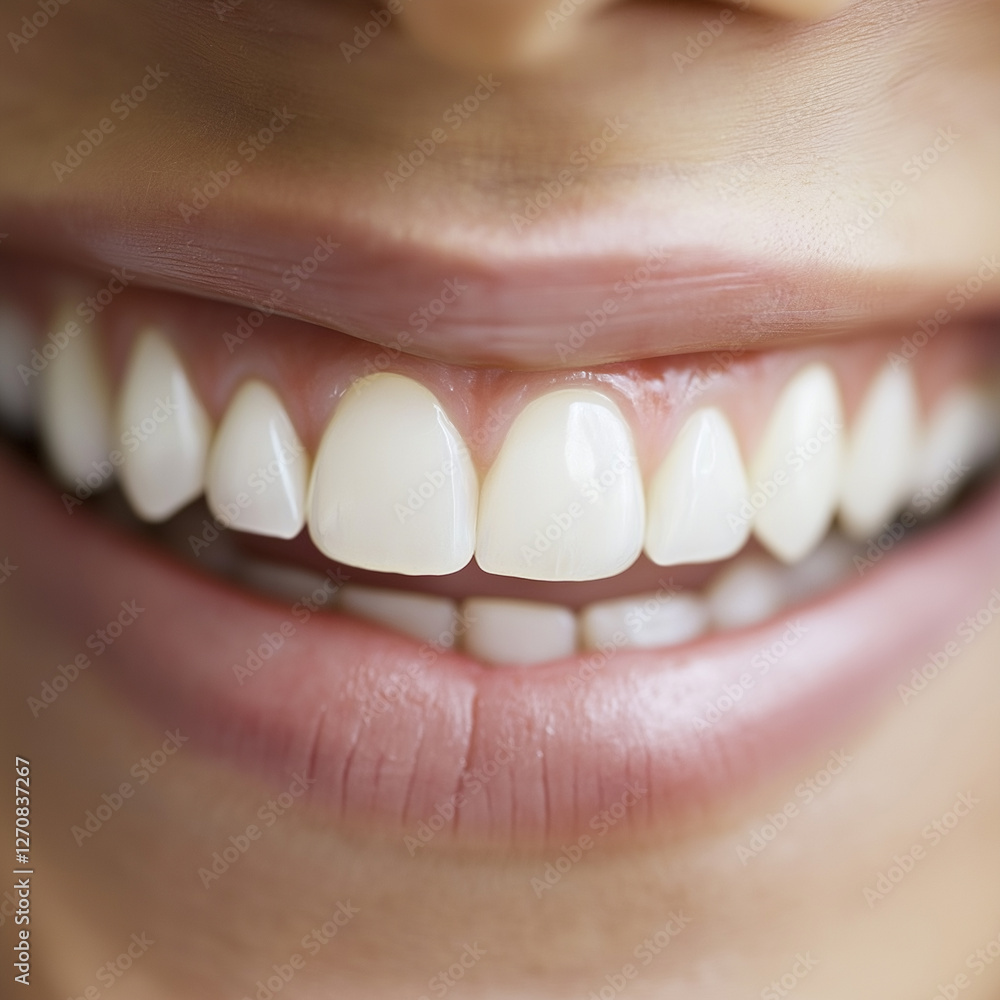 Fototapeta premium Close-Up of a Bright, Healthy Smile – White Teeth and Natural Lips