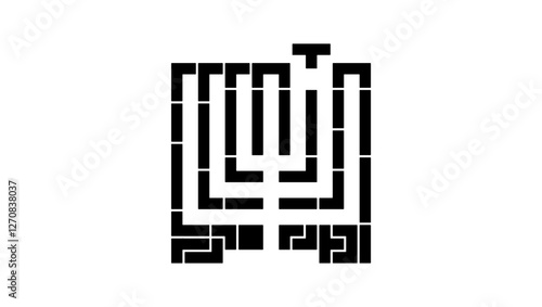 judaism symbol, black isolated silhouette