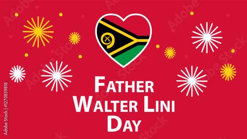 Father Walter Lini Day  web banner design illustration 