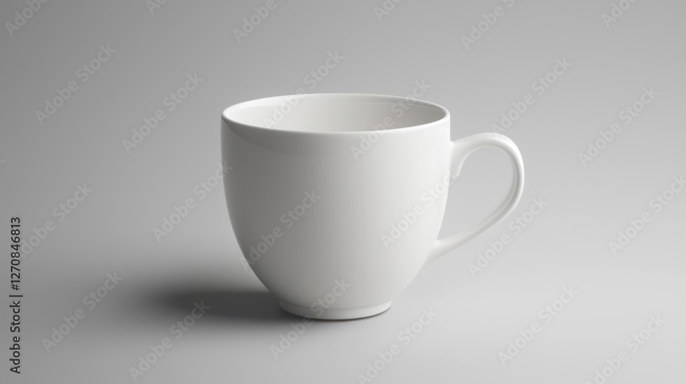 Fototapeta premium White Ceramic Mug on Grey Background