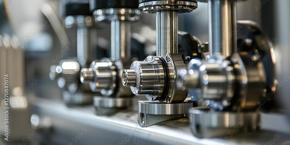 A close-up of high-pressure valves in a natural gas processing plant A close-up of high-pressure valves in a natural gas processing plant