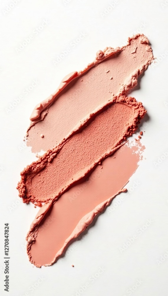 Soft peach eyeshadow shades on white background, peachy hues, natural look, pastel colors Soft peach eyeshadow shades on white background, peachy hues, natural look, pastel colors