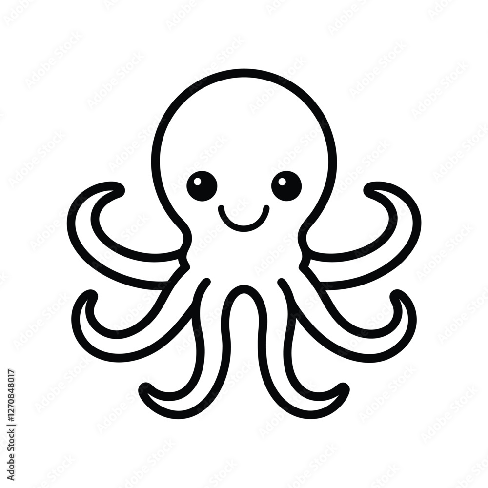 Fototapeta premium funny octopus cartoon