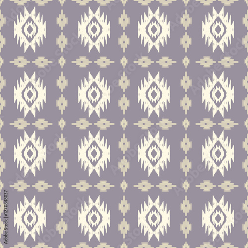 Ikat seamless pattern, geometric design, motif ethnic handmade, Ikat ethnic tribal, boho colors seamless wallpaper. Ethnic Ikat abstract background art.Illustration for greeting cards, printing