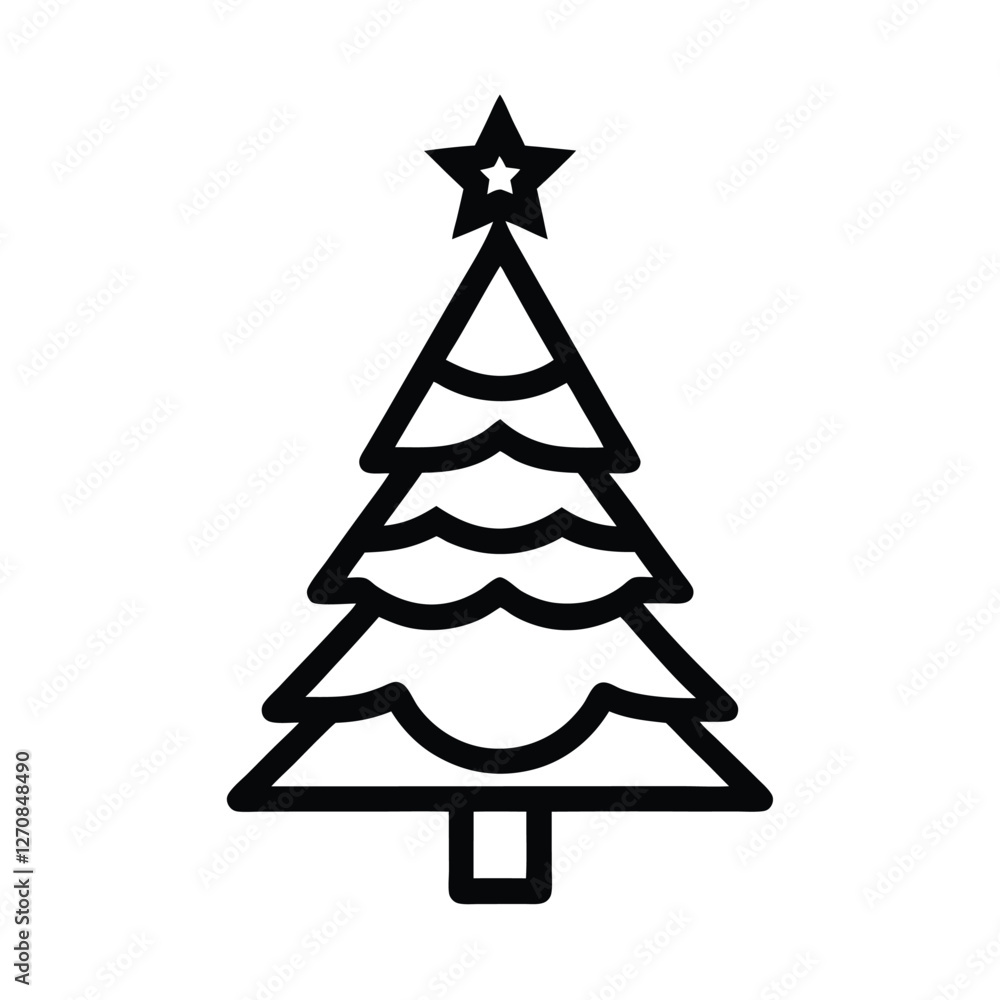 Fototapeta premium christmas tree vector illustration