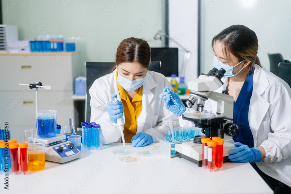 Scientists, beakers, and microscopes in cutting-edge research. Perfect for science and technology projects. Scientists, beakers, and microscopes in cutting-edge research. Perfect for science and technology projects.