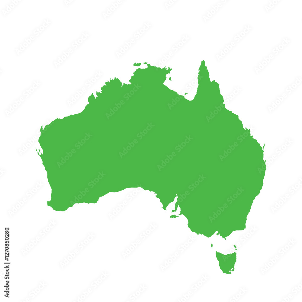 Fototapeta premium Map of Australian, sign silhouette. World Map Globe. Vector Illustration isolated on white background. African continent.