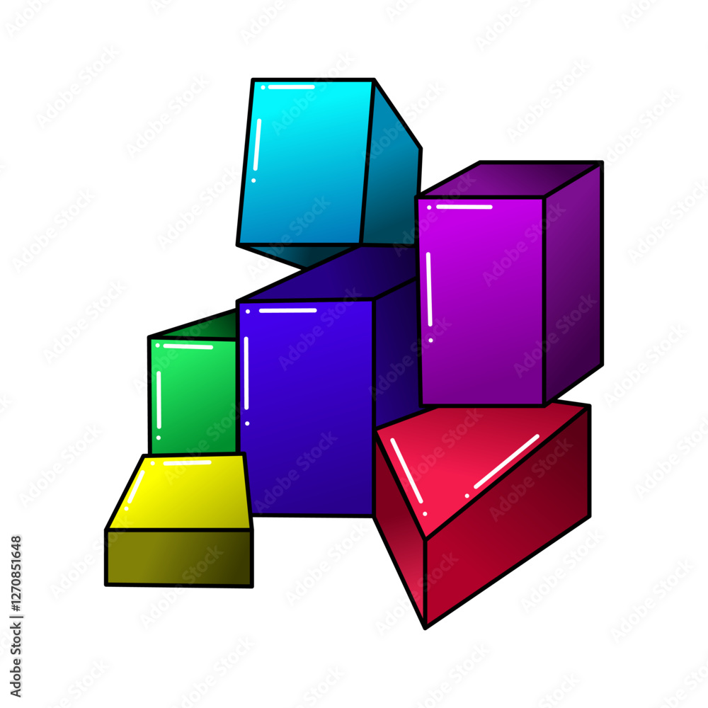 abstract colorful cube vector design