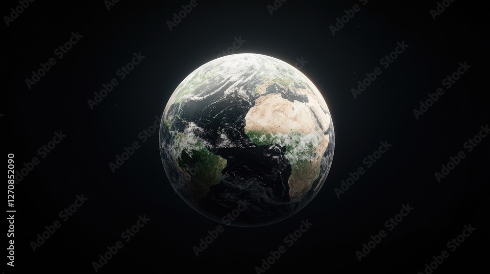 Earth, space, globe, continents, clouds, darkness, background, environmental Earth, space, globe, continents, clouds, darkness, background, environmental