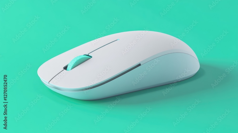 Compact travel-friendly wireless mouse with a minimalist design, displayed on a green backdrop, symbolizing portability Compact travel-friendly wireless mouse with a minimalist design, displayed on a green backdrop, symbolizing portability