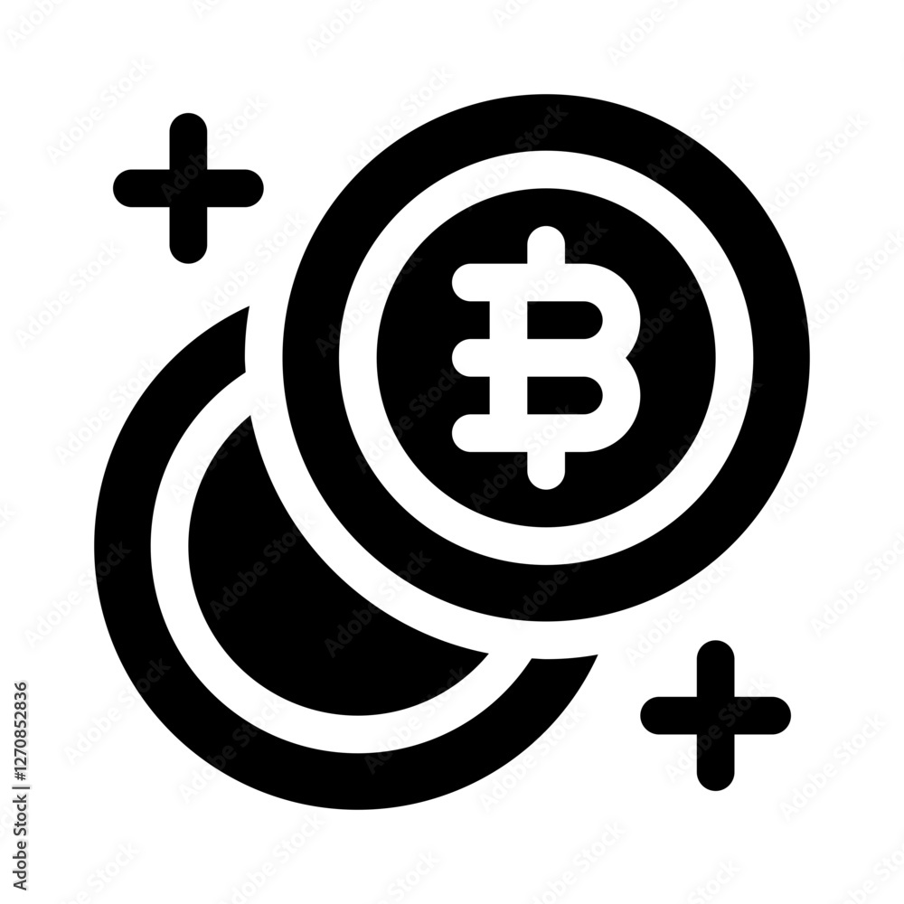 Obraz premium Crypto coin glyph icon