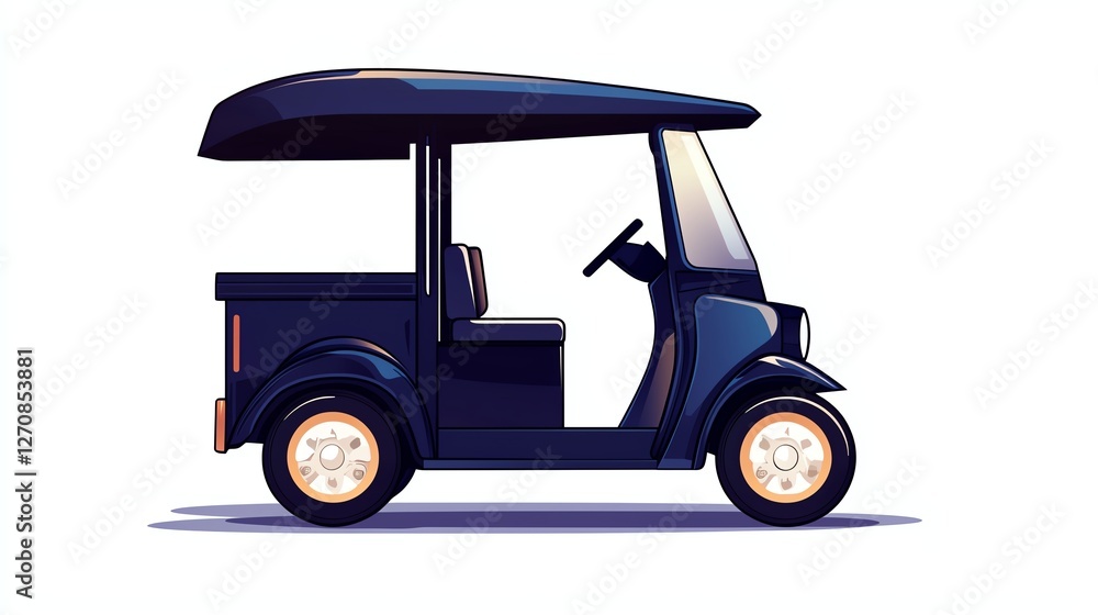A modern, stylized electric rickshaw with a sleek design on a white isolated background, showcasing urban mobility and sustainable transport. A modern, stylized electric rickshaw with a sleek design on a white isolated background, showcasing urban mobility and sustainable transport.